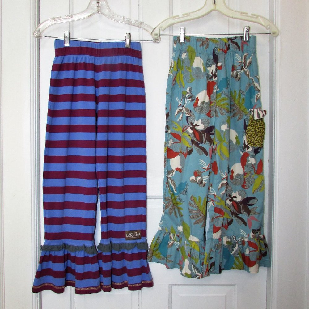 2 Matilda Jane Girls Ruffle Stripe Pants 12
